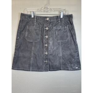 Tommy Hilfiger Skirt Gray Button‎ Up Acid Washed Women’s Size 12 Mini Skirt